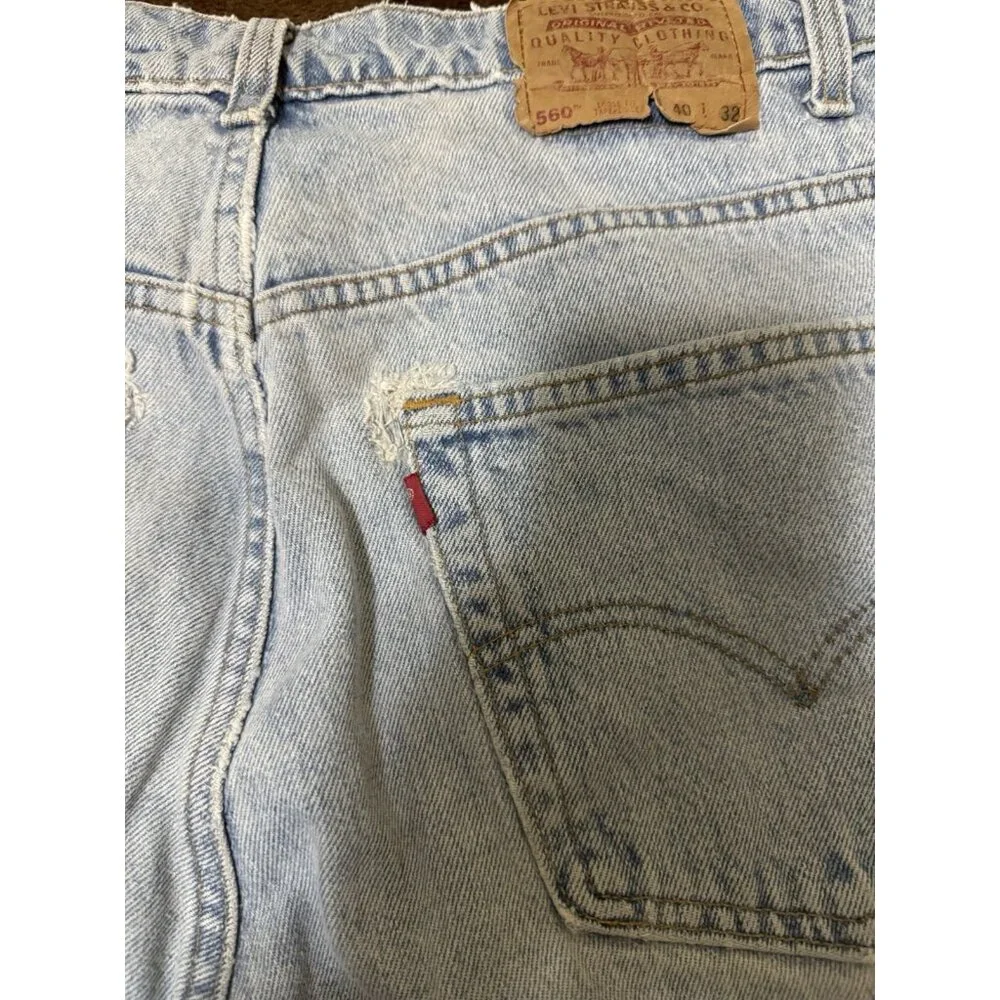 Levi's 560 Jeans Men's 40x32 Loose Fit Light‎ Wash Tapered Leg Denim Vintage 90s